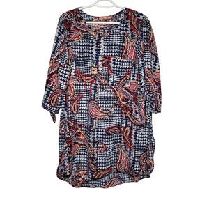 Olive‎ Hill Anthropologie paisley print womens tunic blouse large fairy bohemian